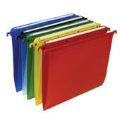 25 carpetas colgantes visor superior A4 amarillas
