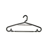 Percha plástico negra con barra (43cm)
