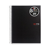 Cuaderno Notebook 8 A5 C5 negro 200 hojas