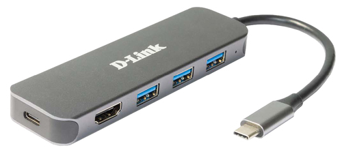 D-Link DUB-2333 base para portátil y replicador de puertos Alámbrico USB Tipo C Gris