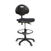 Taburete DACTILUS alto con aro y ruedas