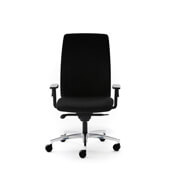 Silla NEW LIGHT negra, brazos 2D y base aluminio