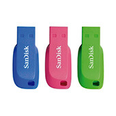 Pack 3 pendrive 32GB SanDisk USB 2.0 colores