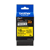 Cinta laminada súper adhesiva Brother negro/amaril